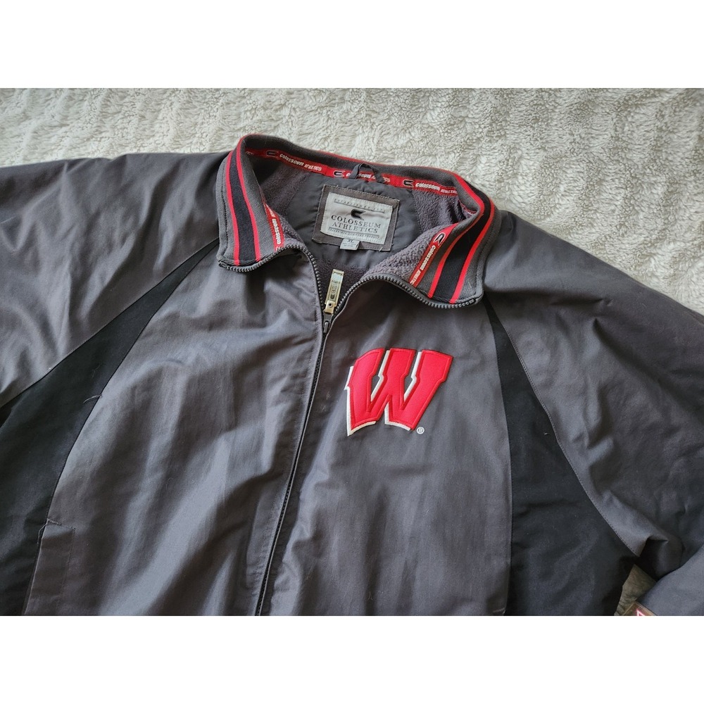 Wisconsin Badgers Colosseum Athletics‎ Gray Full Zip Jacket men's size XL
